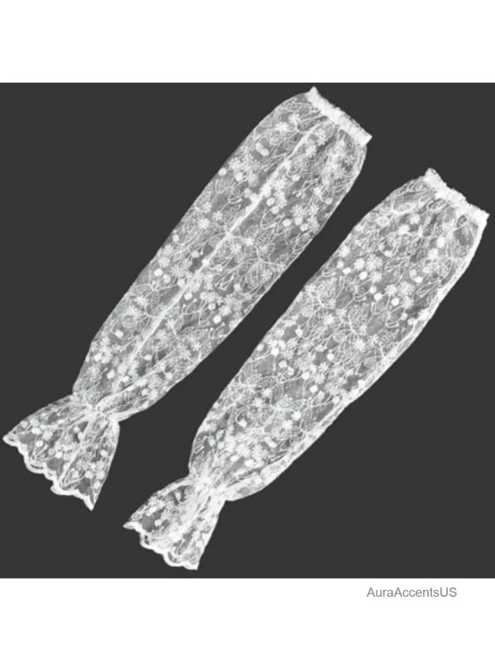 White Lace Fingerless Gloves Detachable Arm Sleeves for Wedding Party Costume